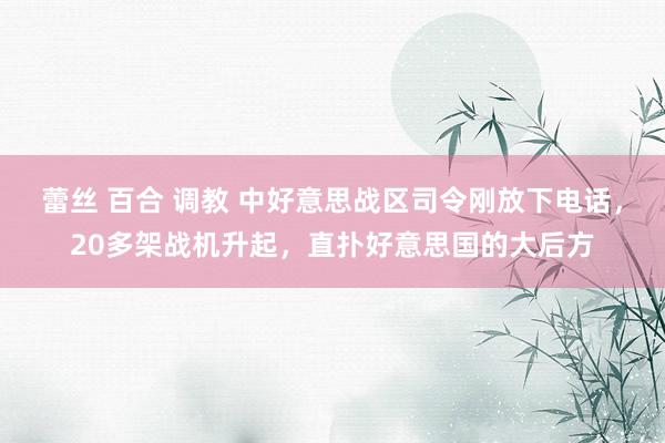 蕾丝 百合 调教 中好意思战区司令刚放下电话，20多架战机升起，直扑好意思国的大后方