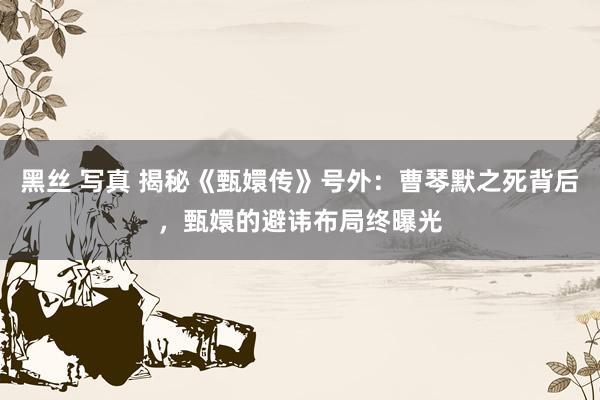 黑丝 写真 揭秘《甄嬛传》号外：曹琴默之死背后，甄嬛的避讳布局终曝光