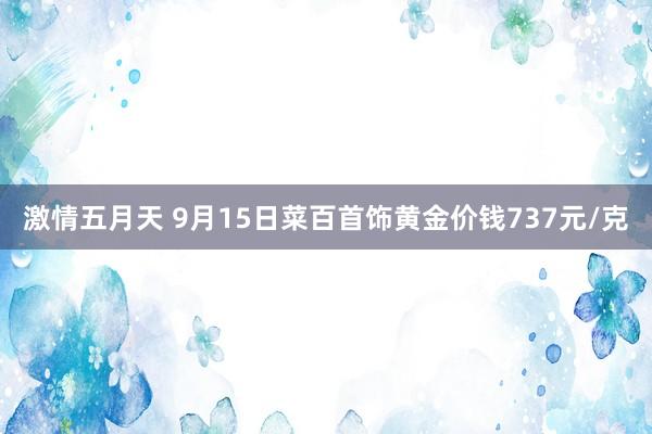 激情五月天 9月15日菜百首饰黄金价钱737元/克