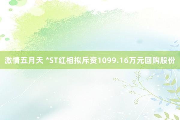 激情五月天 *ST红相拟斥资1099.16万元回购股份