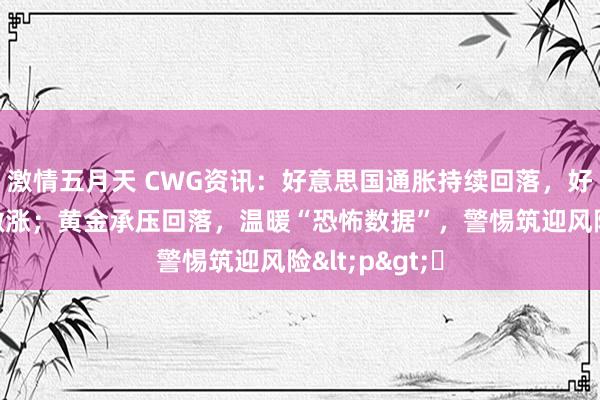 激情五月天 CWG资讯：好意思国通胀持续回落，好意思元周三微涨；黄金承压回落，温暖“恐怖数据”，警惕筑迎风险<p>​