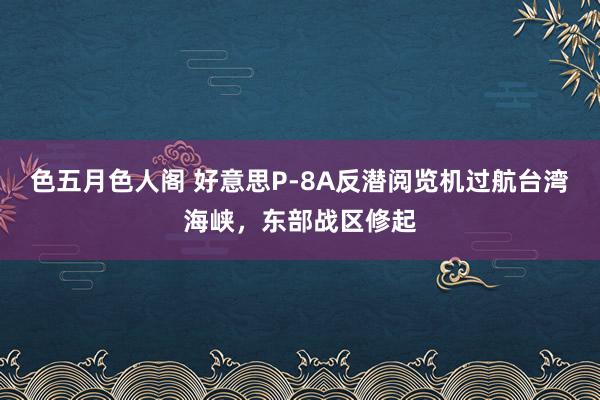 色五月色人阁 好意思P-8A反潜阅览机过航台湾海峡，东部战区修起