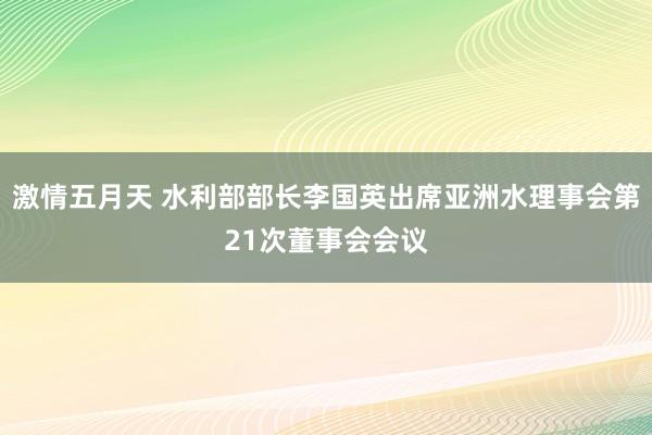 激情五月天 水利部部长李国英出席亚洲水理事会第21次董事会会议