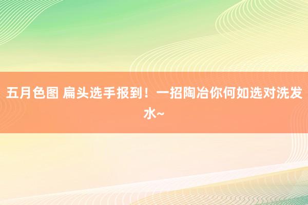 五月色图 扁头选手报到！一招陶冶你何如选对洗发水~