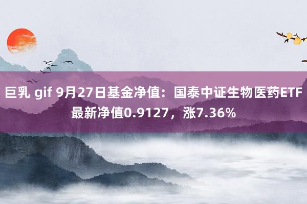 巨乳 gif 9月27日基金净值：国泰中证生物医药ETF最新净值0.9127，涨7.36%