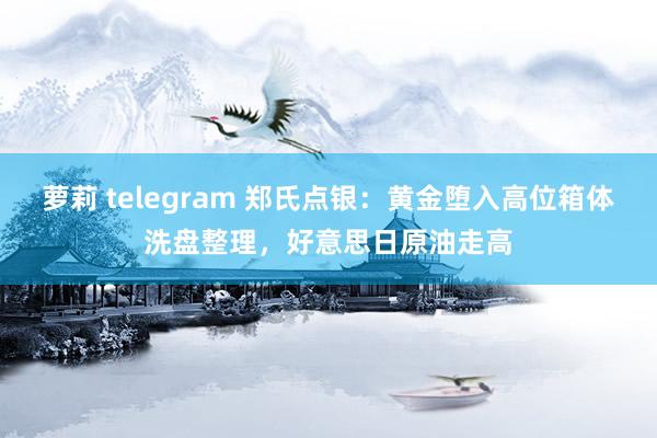 萝莉 telegram 郑氏点银：黄金堕入高位箱体洗盘整理，好意思日原油走高