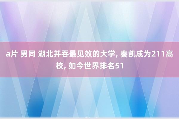 a片 男同 湖北并吞最见效的大学, 奏凯成为211高校, 如今世界排名51