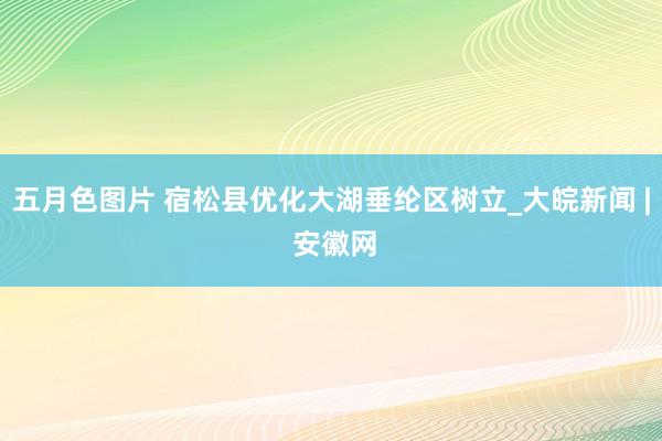 五月色图片 宿松县优化大湖垂纶区树立_大皖新闻 | 安徽网