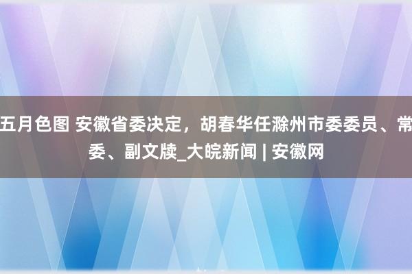 五月色图 安徽省委决定，胡春华任滁州市委委员、常委、副文牍_大皖新闻 | 安徽网