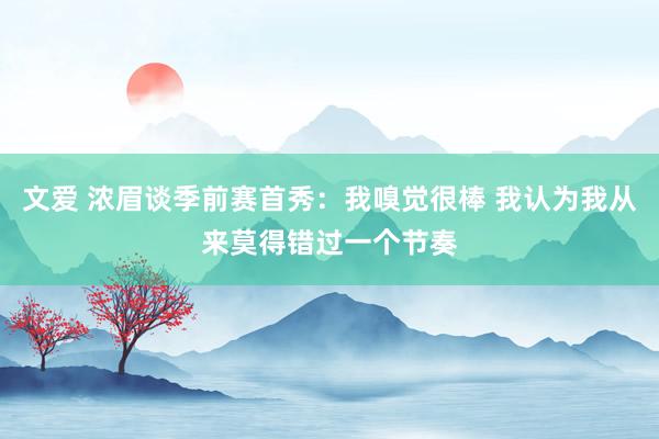 文爱 浓眉谈季前赛首秀：我嗅觉很棒 我认为我从来莫得错过一个节奏