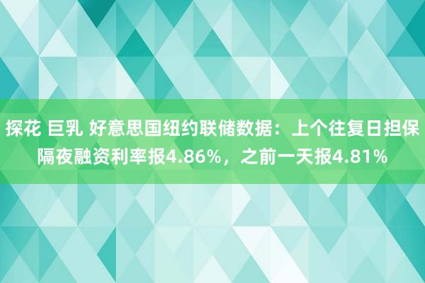 探花 巨乳 好意思国纽约联储数据：上个往复日担保隔夜融资利率报4.86%，之前一天报4.81%