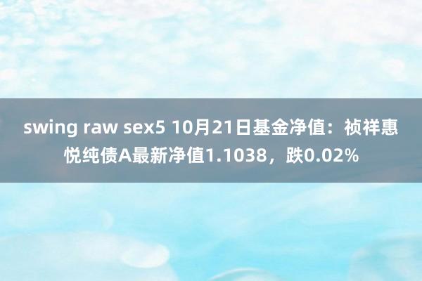 swing raw sex5 10月21日基金净值：祯祥惠悦纯债A最新净值1.1038，跌0.02%