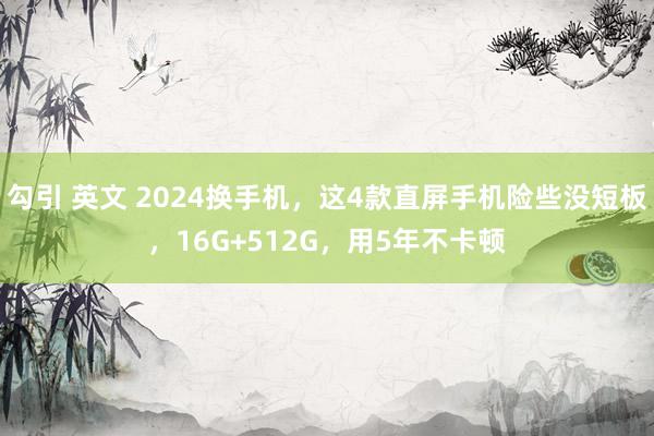 勾引 英文 2024换手机，这4款直屏手机险些没短板，16G+512G，用5年不卡顿