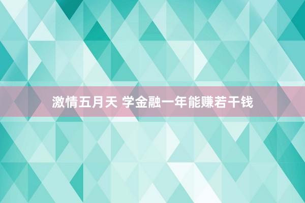 激情五月天 学金融一年能赚若干钱