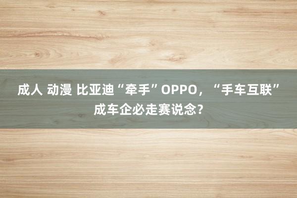 成人 动漫 比亚迪“牵手”OPPO，“手车互联”成车企必走赛说念？