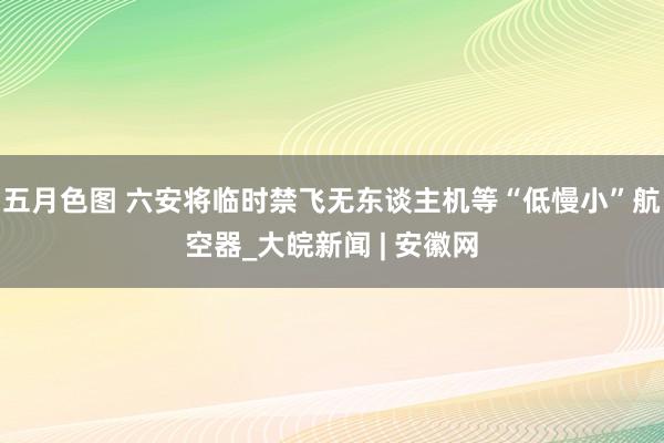 五月色图 六安将临时禁飞无东谈主机等“低慢小”航空器_大皖新闻 | 安徽网