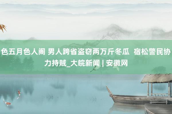 色五月色人阁 男人跨省盗窃两万斤冬瓜  宿松警民协力持贼_大皖新闻 | 安徽网