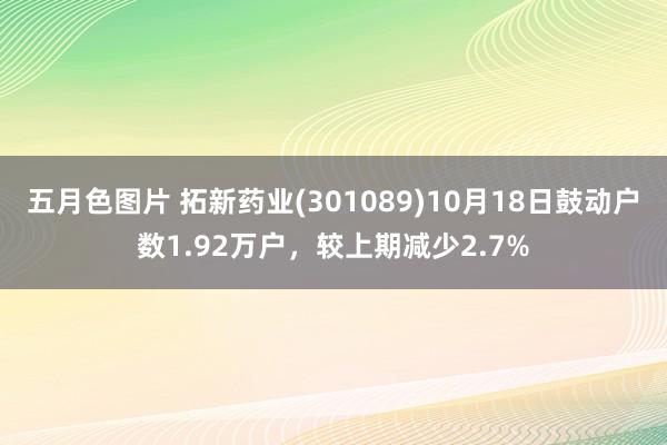 五月色图片 拓新药业(301089)10月18日鼓动户数1.92万户，较上期减少2.7%