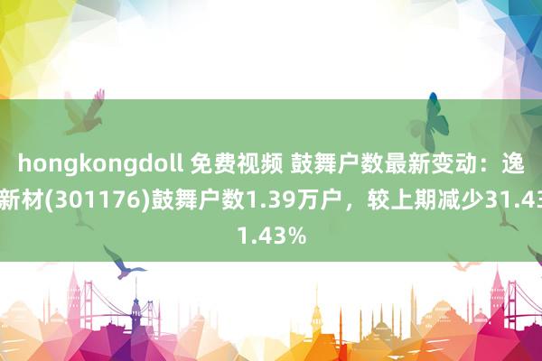 hongkongdoll 免费视频 鼓舞户数最新变动：逸豪新材(301176)鼓舞户数1.39万户，