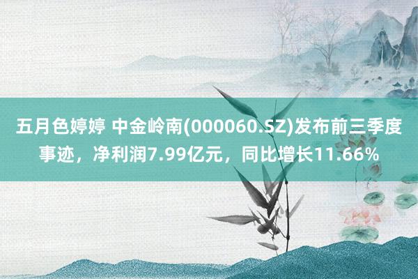 五月色婷婷 中金岭南(000060.SZ)发布前三季度事迹，净利润7.99亿元，同比增长11.66%