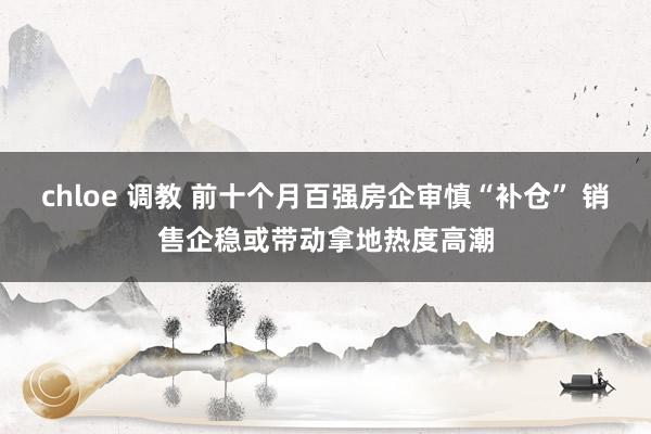 chloe 调教 前十个月百强房企审慎“补仓” 销售企稳或带动拿地热度高潮