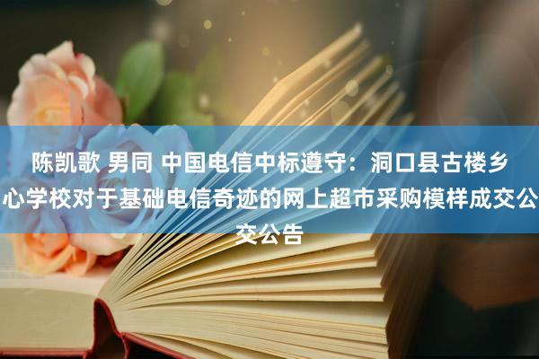 陈凯歌 男同 中国电信中标遵守：洞口县古楼乡中心学校对于基础电信奇迹的网上超市采购模样成交公告