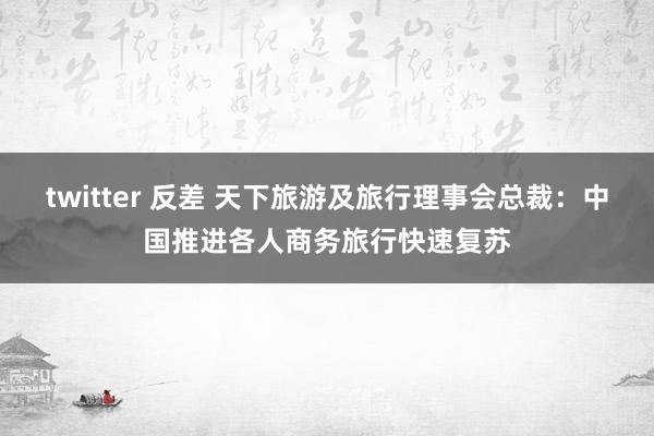 twitter 反差 天下旅游及旅行理事会总裁：中国推进各人商务旅行快速复苏