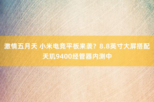 激情五月天 小米电竞平板来袭？8.8英寸大屏搭配天玑9400经管器内测中