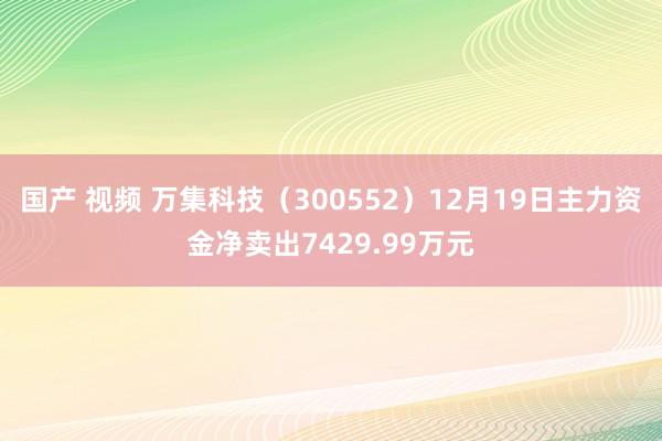 国产 视频 万集科技（300552）12月19日主力资金净卖出7429.99万元